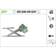 Valeo Electric Window Regulator Lifter Right Front 851251