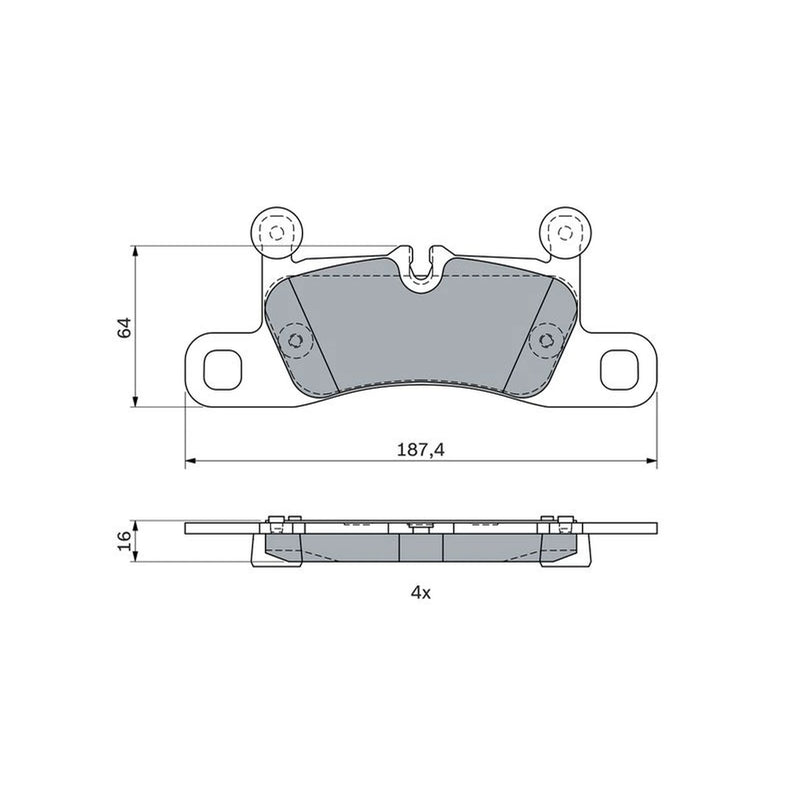 Bosch Front & Rear Pads fits Porsche Cayenne 2017-2023 3.0