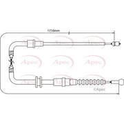 Apec Handbrake Cable Left Rear fits VW Caddy III 2004-2015 1.6 1.9 2.0