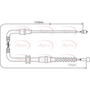 Apec Handbrake Cable Right Rear CAB1517