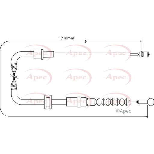 Apec Handbrake Cable Right Rear CAB1517