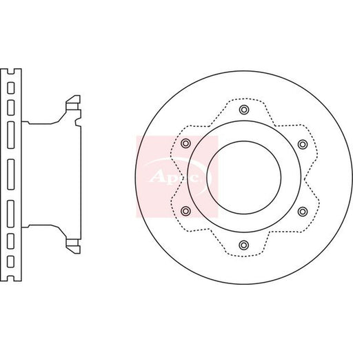 Apec 2 x Vented Brake Discs fits Mercedes-Benz Sprinter 5-T Platform 2001-2006