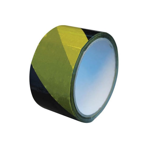 Faithfull Economy Self-Adhesive Hazard Tape Black/Yellow 50mm x 33m Faithfull - Dynamic Drive