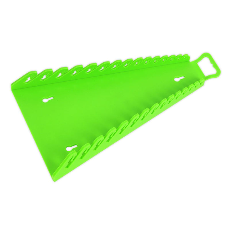 Sealey Reverse Spanner Rack Capacity 15 Spanners Hi-Vis Green WR09HV Sealey - Dynamic Drive