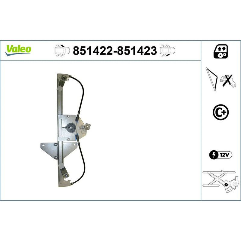 Valeo Electric Window Regulator Lifter Right Front 851423