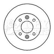 Key Parts 2 x Vented Front Brake Discs KBD4877-x2