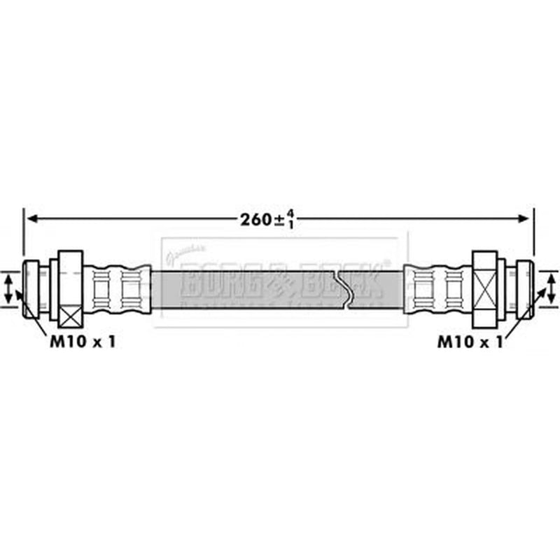 Borg & Beck Brake Hydraulic Hose Line Rear Right BBH7207