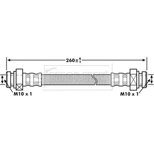 Borg & Beck Brake Hydraulic Hose Line Rear Right BBH7207