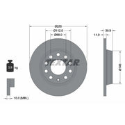 Textar 2 x Solid Rear Brake Discs 92106303-x2