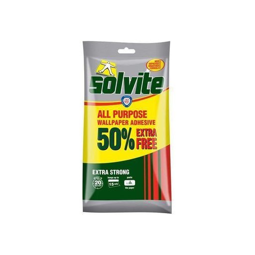 Solvite All Purpose Extra Strong Wallpaper Paste - 10 Roll Sachet with 50% Free Solvite - NN4 Online