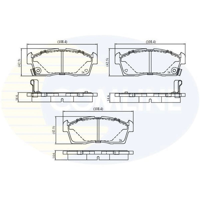 Comline 4 x Front Brake Pad Set fits Citroën C-Zero 2010-2011