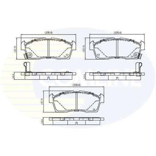 Comline 4 x Front Brake Pad Set fits Citroën C-Zero 2010-2011