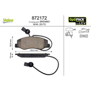 Valeo Rear Brake Pad Set 872172