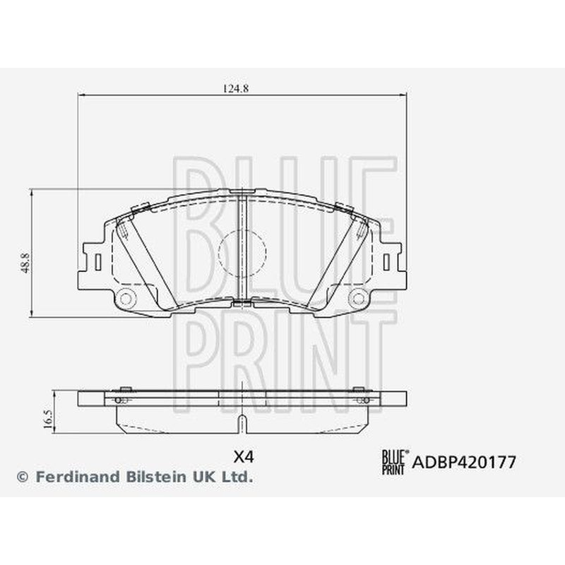 Blue Print Front Brake Pad Set fits Toyota Yaris 2020 on 1.5