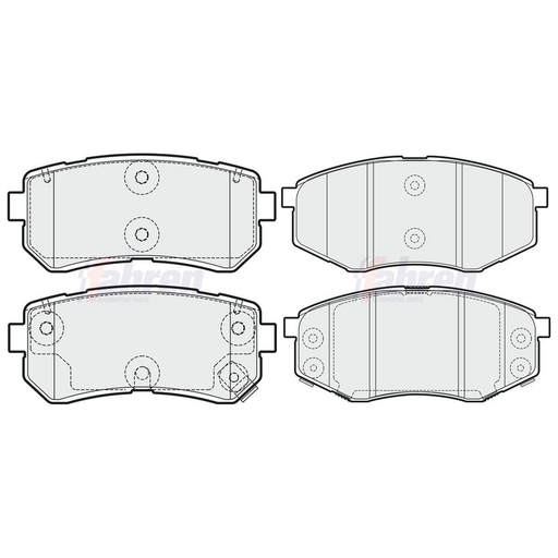 Fahren Front & Rear Pads fits Hyundai Sonata VI 2011-2014 2.0
