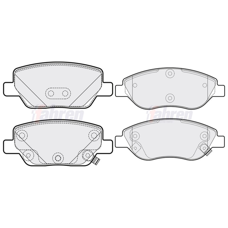 Fahren Front & Rear Pads fits Fiat Tipo 2015-2020 1.4 1.6