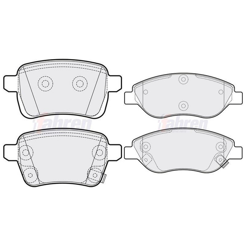 Fahren Front & Rear Pads fits Fiat Tipo 2016-2020 1.4 1.6