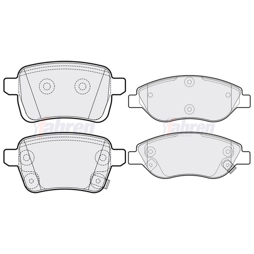 Fahren Front & Rear Pads fits Fiat Tipo 2016-2020 1.4 1.6