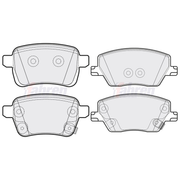 Fahren Front & Rear Pads fits Fiat Tipo 2015-2020 1.3 1.4