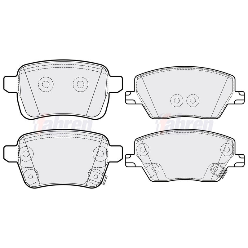 Fahren Front & Rear Pads fits Fiat Tipo 2015-2020 1.3 1.4