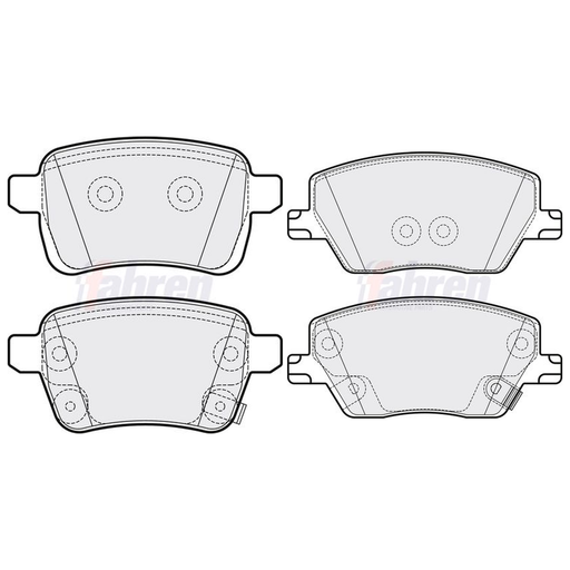 Fahren Front & Rear Pads fits Fiat Tipo 2015-2020 1.3 1.4