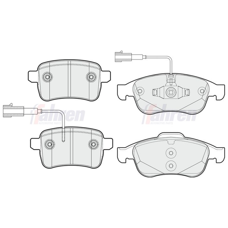 Fahren Front & Rear Pads fits Alfa Romeo Giulietta 2010-2020 1.4 1.6