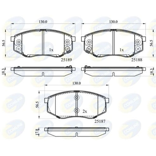 Comline 4 x Front Brake Pad Set fits Hyundai IX20 2010-2019 1.4 1.6