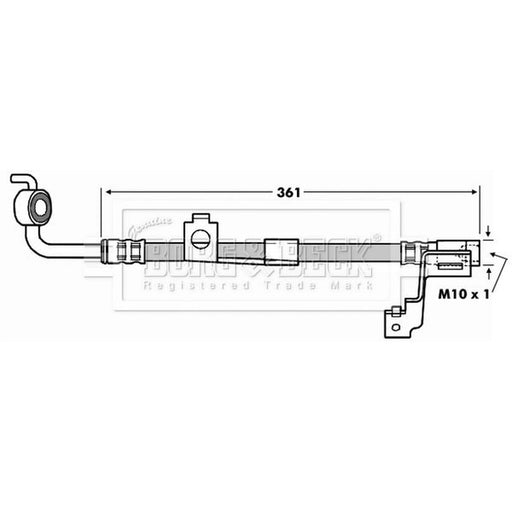 Borg & Beck Brake Hydraulic Hose Line Front Right BBH6973