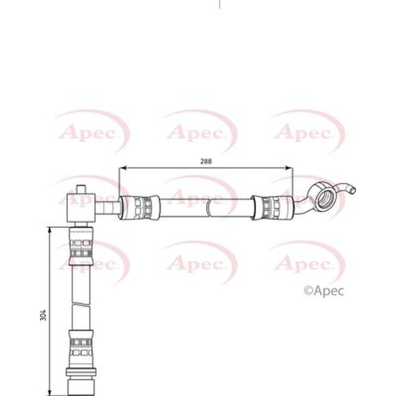 Apec Brake Hydraulic Hose Line Rear Left fits Toyota Yaris 1999-2005 1.3 1.4