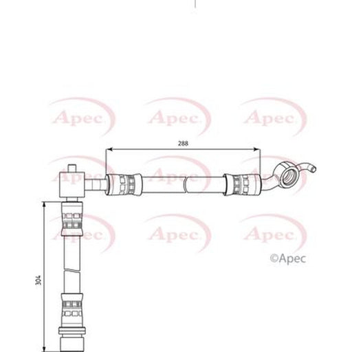 Apec Brake Hydraulic Hose Line Rear Left fits Toyota Yaris 1999-2005 1.3 1.4