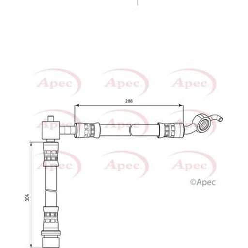 Apec Brake Hydraulic Hose Line Rear Left HOS4086