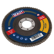 Sealey Flap Disc Aluminium Oxide100mm16mm Bore 120Grit FD100120E Sealey - Dynamic Drive