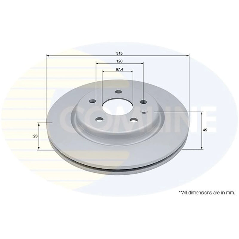 Comline 2 x Rear Brake Discs ADC2973V-x2