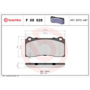 Brembo 4 x Front Brake Pad Set fits Tesla Model 3 2017-2020