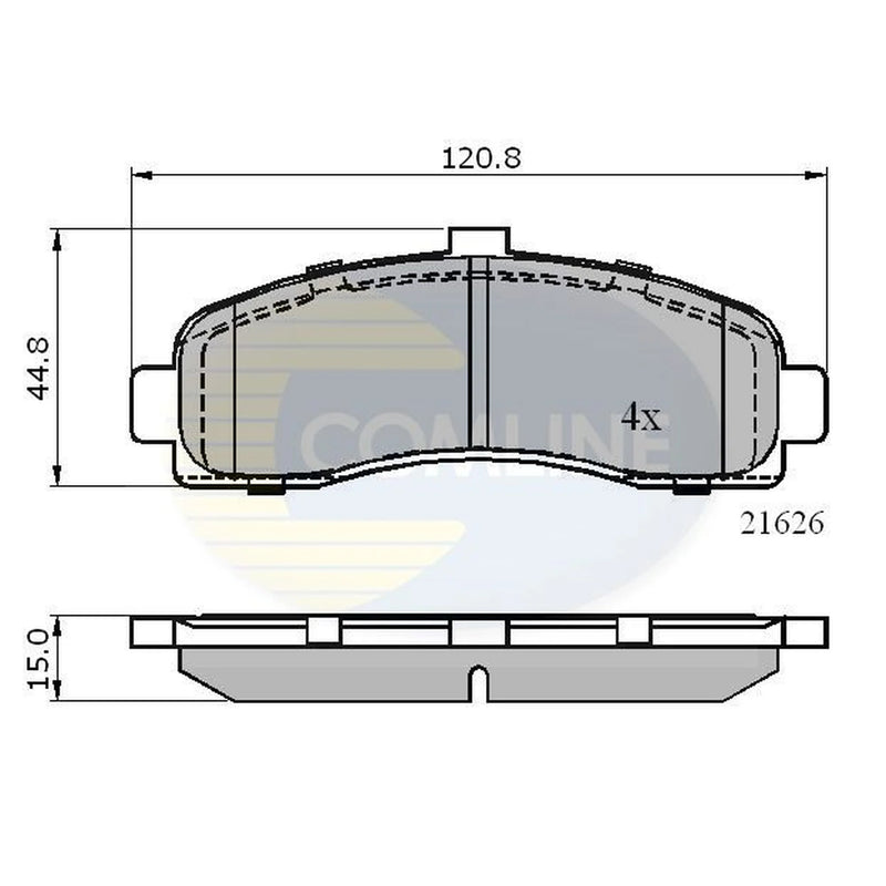Comline 4 x Front Brake Pad Set fits Nissan Micra II 1992-2003 1.0 1.3 1.4