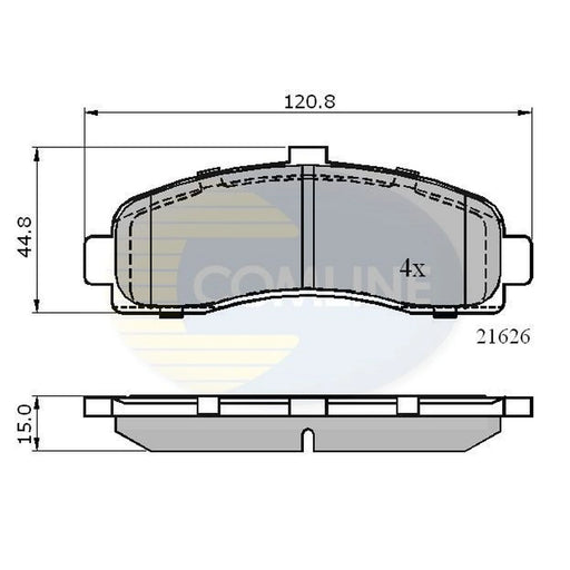 Comline 4 x Front Brake Pad Set fits Nissan Micra II 1992-2003 1.0 1.3 1.4