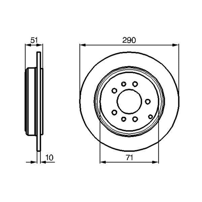 Bosch 2 x Solid Brake Discs fits Peugeot 607 2000-2006 2.0 2.2 3.0