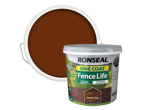 Ronseal One Coat Fence Life Medium Oak 5 litre Ronseal - Dynamic Drive