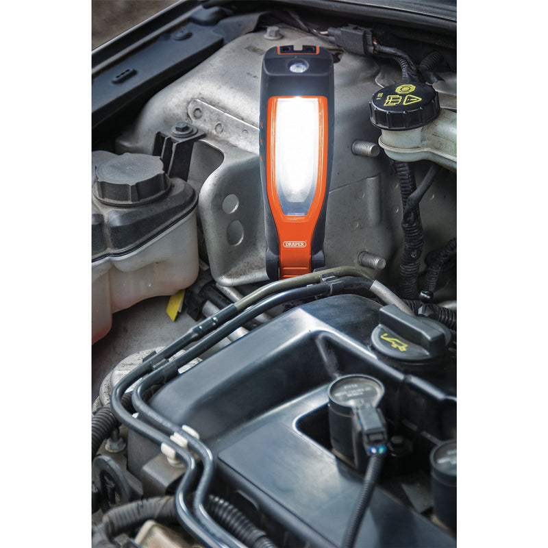 Draper COB/SMD LED Rechargeable Inspection Lamp, 7W, 700 Lumens, Orange 11761 Draper - Dynamic Drive