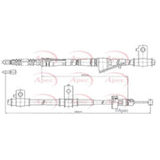 Apec Handbrake Cable Left Rear fits Kia Sorento II 2009-2015 2.0 2.2 2.4