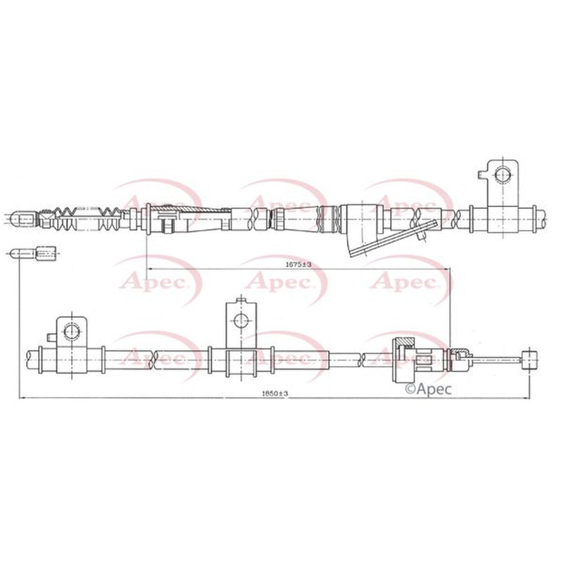 Apec Handbrake Cable Left Rear fits Kia Sorento II 2009-2015 2.0 2.2 2.4