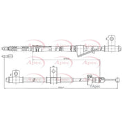 Apec Handbrake Cable Left Rear CAB1792