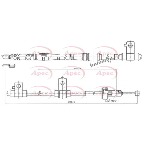 Apec Handbrake Cable Left Rear CAB1792