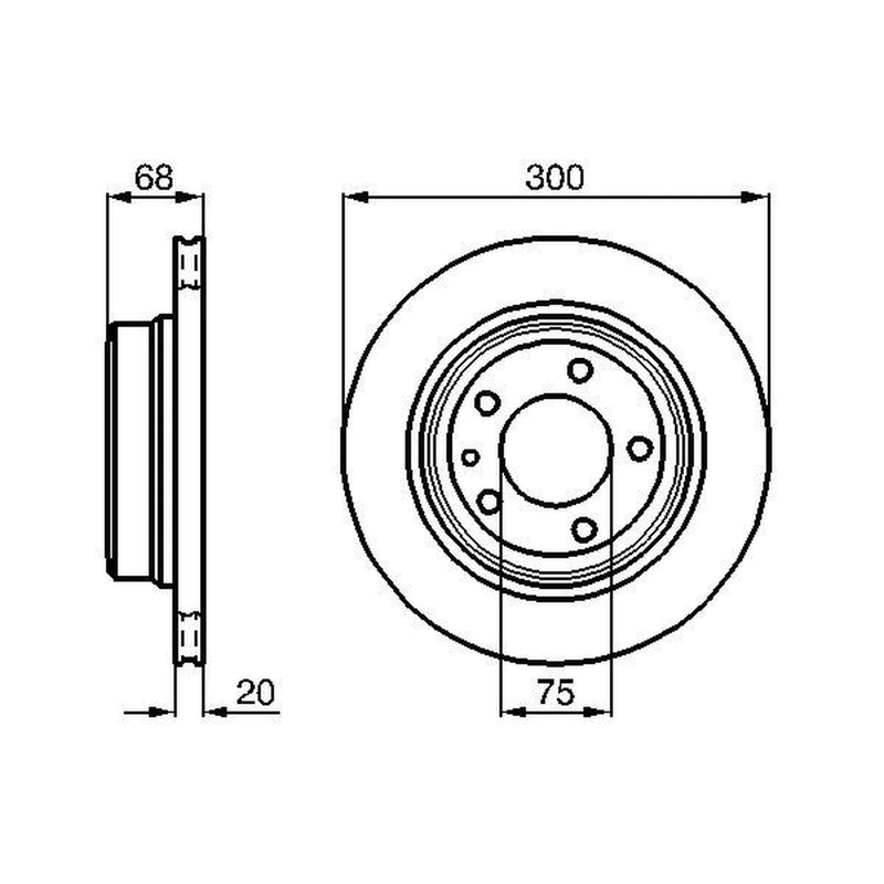 Bosch 2 x Vented Brake Discs fits BMW 7 1987-1994