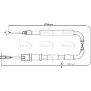 Apec Handbrake Cable Left Rear fits Mercedes-Benz Sprinter 3,5-T 2006-2018