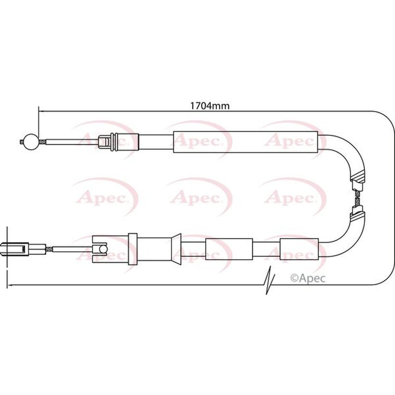 Apec Handbrake Cable Left Rear fits Mercedes-Benz Sprinter 3,5-T 2006-2018