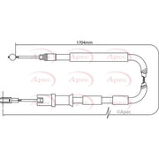 Apec Handbrake Cable Right Rear CAB1292