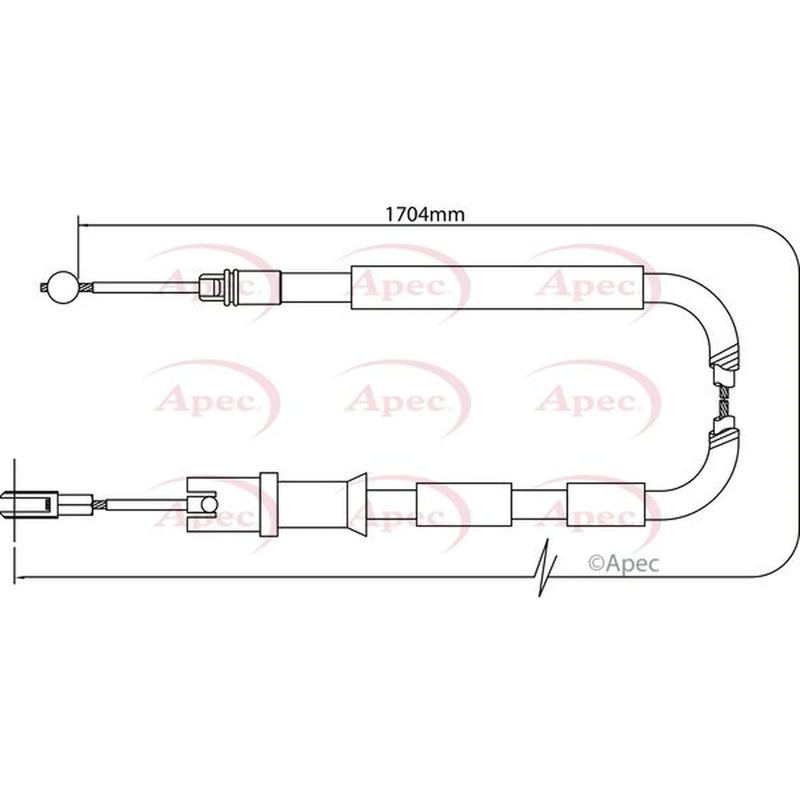 Apec Handbrake Cable Right Rear CAB1292