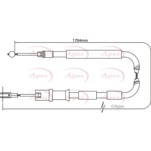 Apec Handbrake Cable Right Rear CAB1292