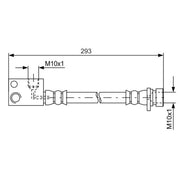 Bosch Brake Hydraulic Hose Line Left fits Honda Jazz III 2008-2015 1.2 1.3 1.4